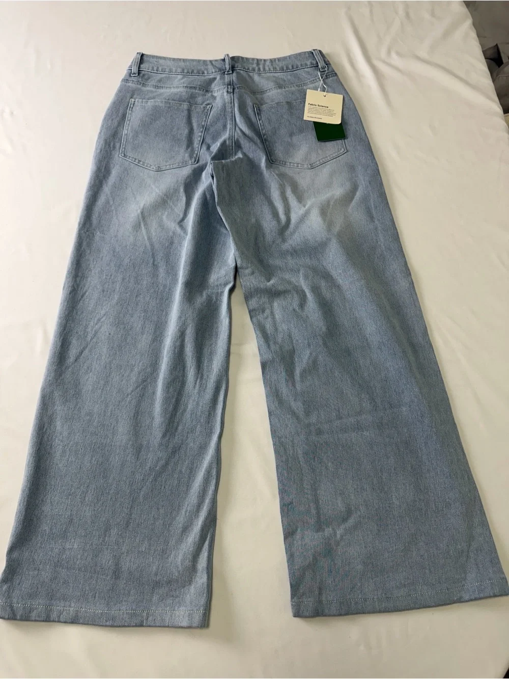 HALARA Light Blue Asymmetrical Wide-Leg Denim Jeans - Picture 10 of 14